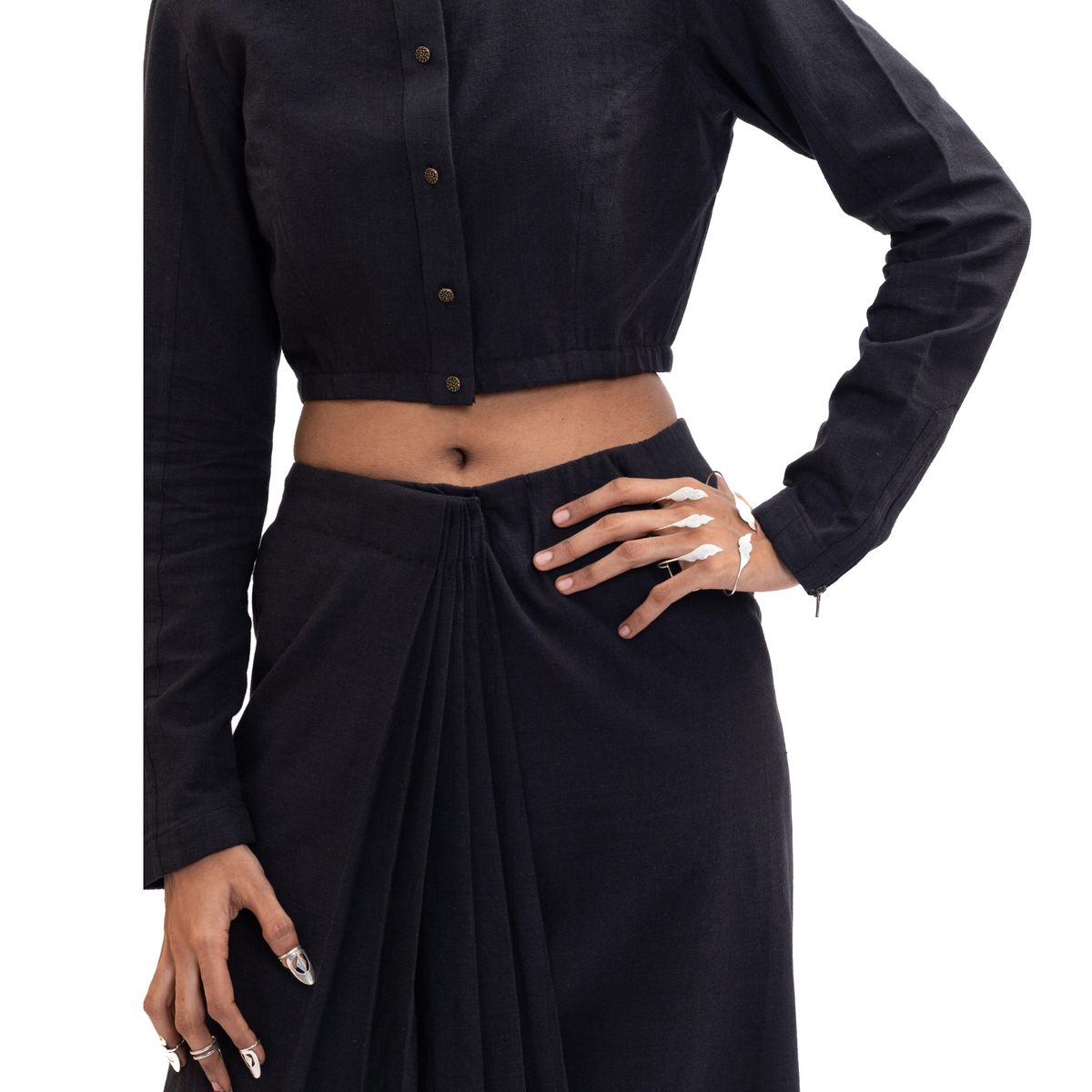 Handwoven black cropped top – Zero Tolerance