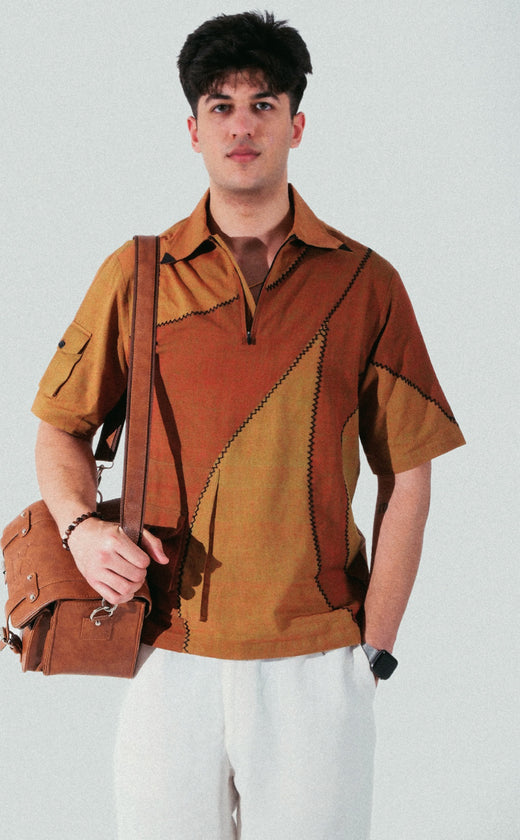 Dual color handmade quarter zip shirt (Unisex)