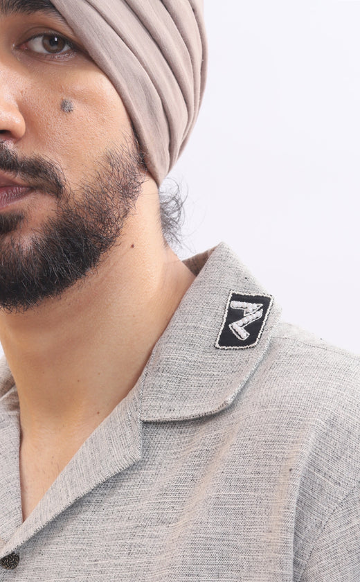 Grey handwoven cotton unisex shirt