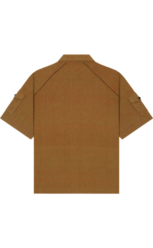 Quarter zip hand embroidery patch shirt (unisex)