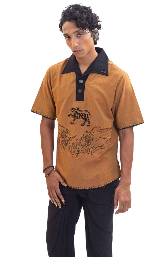 Patchwork handmade organic cotton gothic jersey