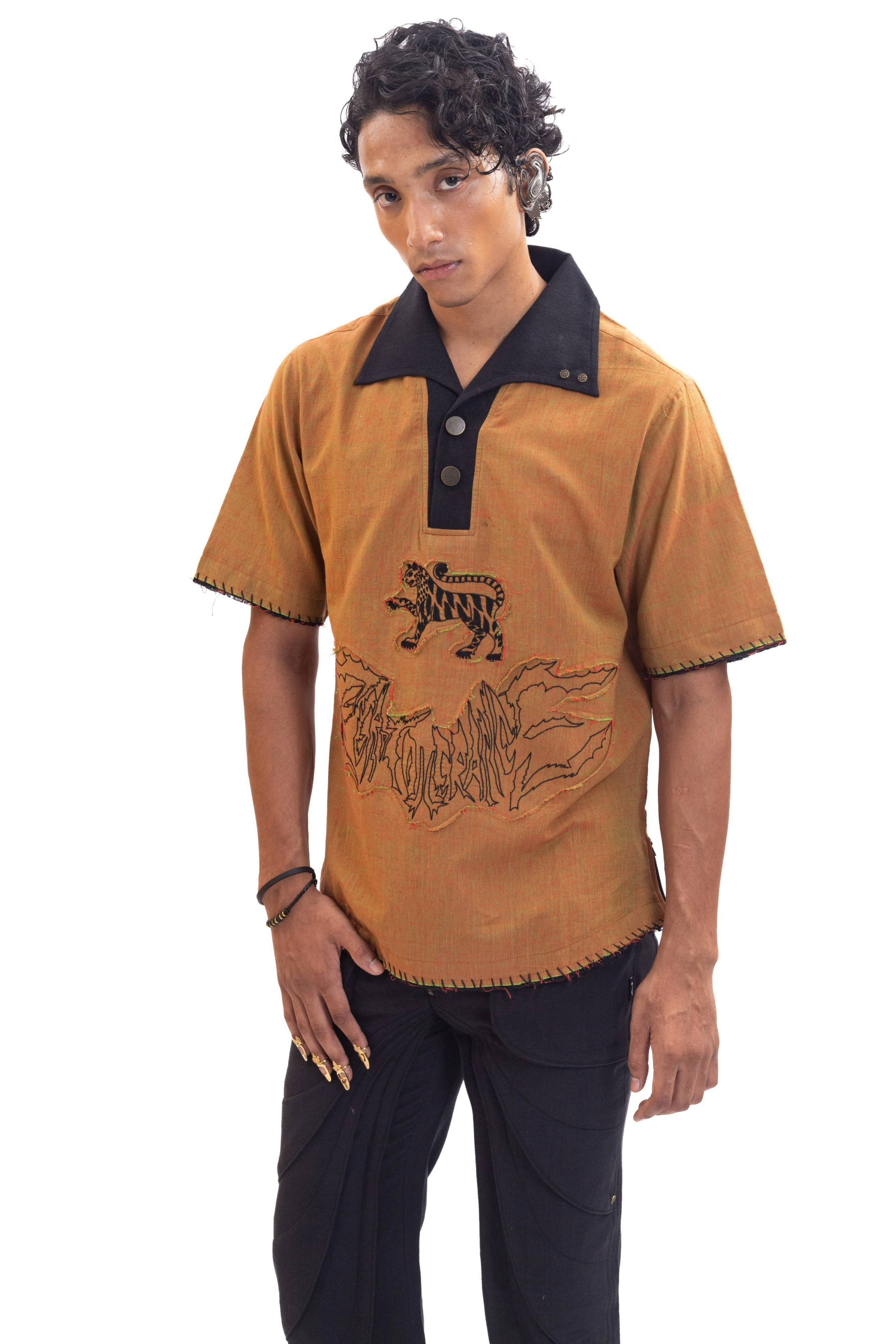 Patchwork handmade organic cotton gothic jersey