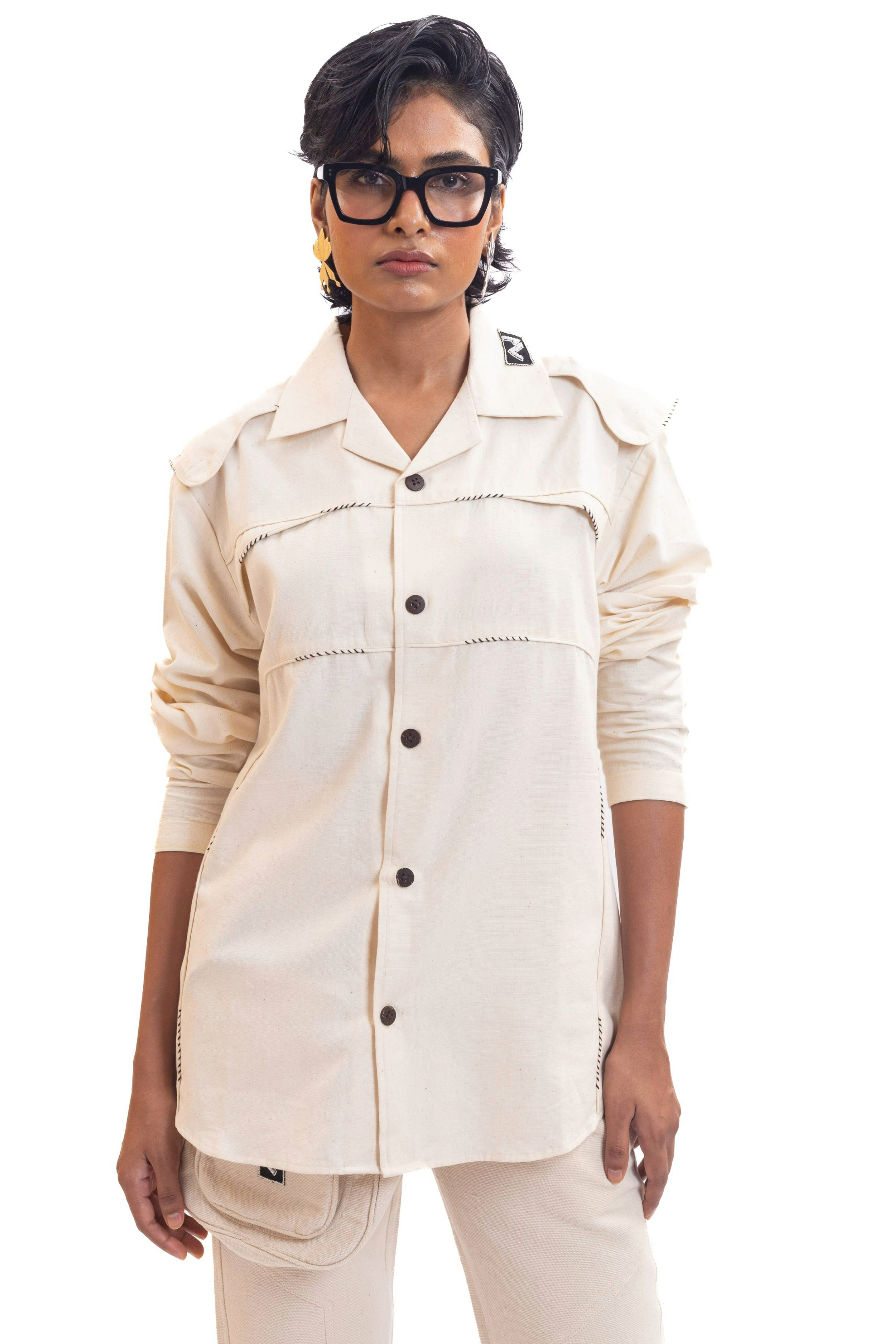 White handmade full sleeve unisex shirt