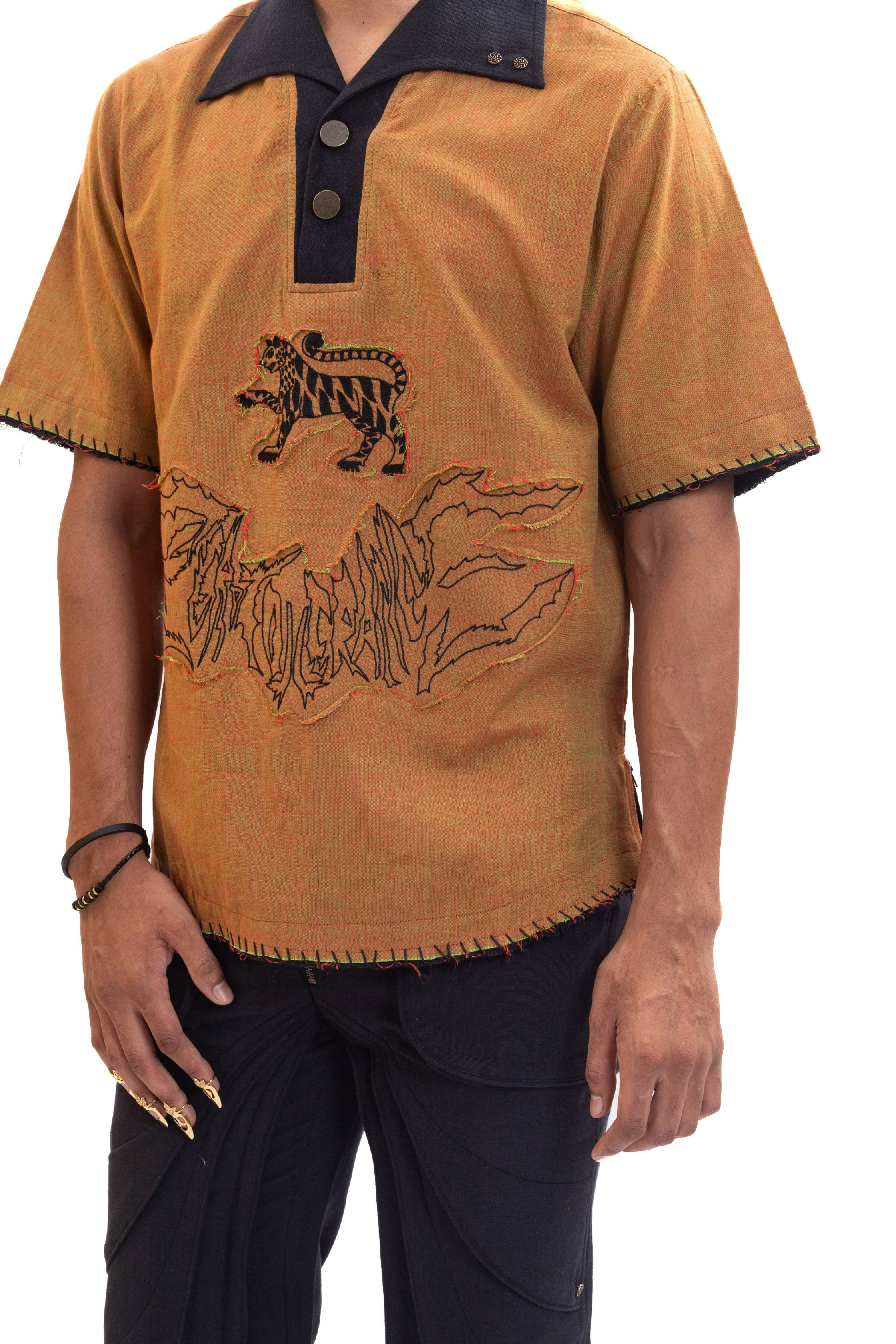 Patchwork handmade organic cotton gothic jersey