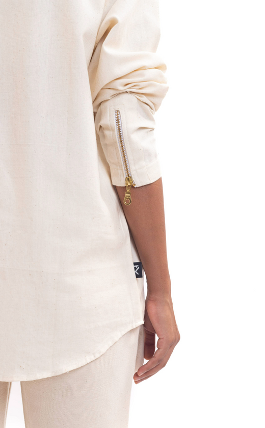 White handmade full sleeve unisex shirt