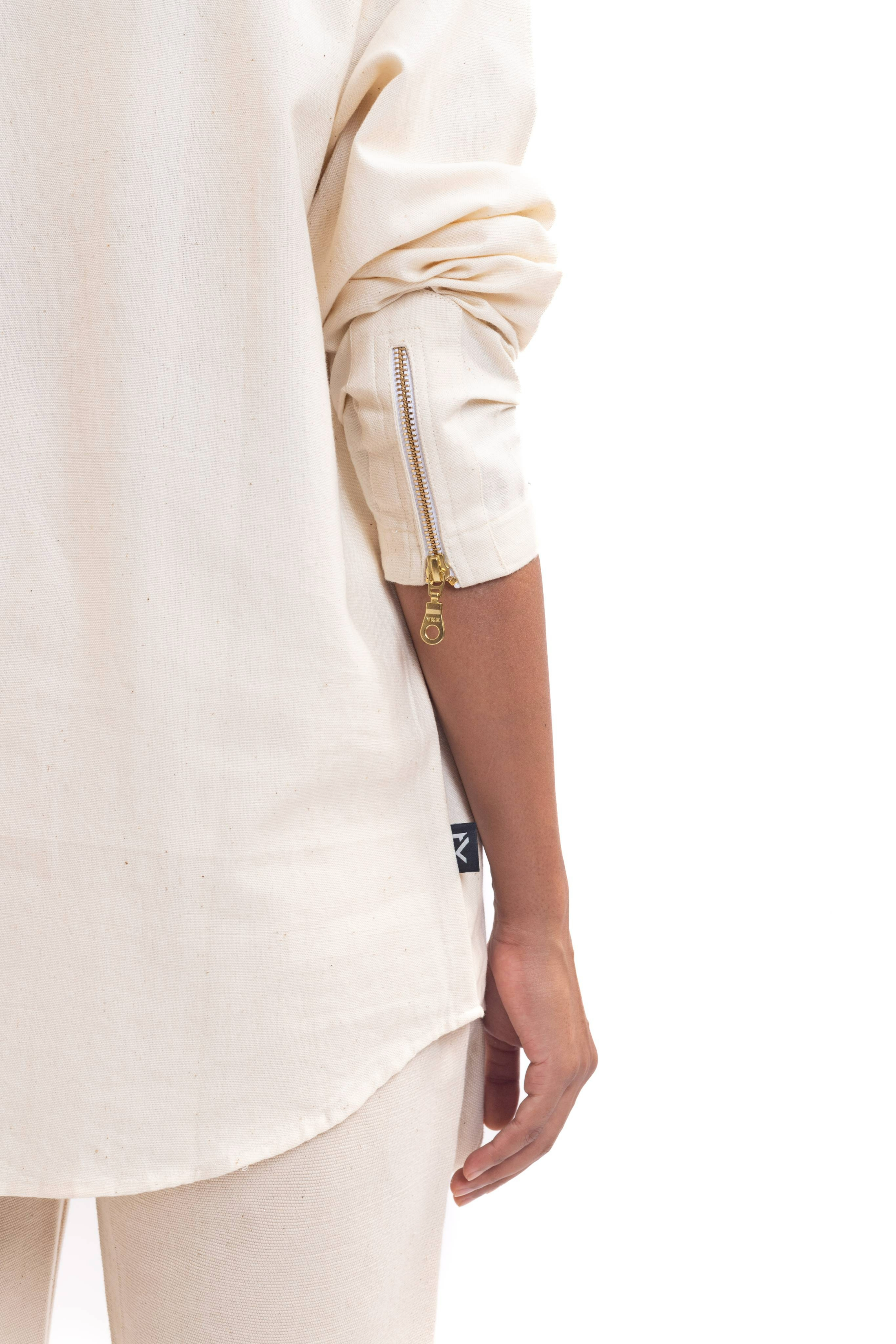 White handmade full sleeve unisex shirt