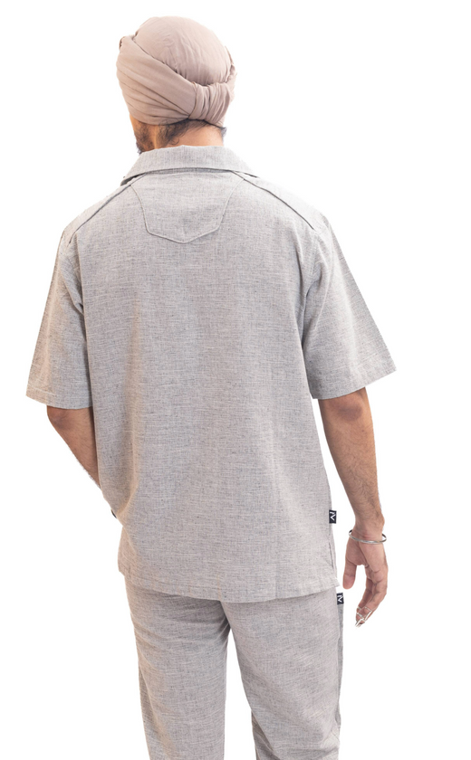 Grey handwoven cotton unisex shirt