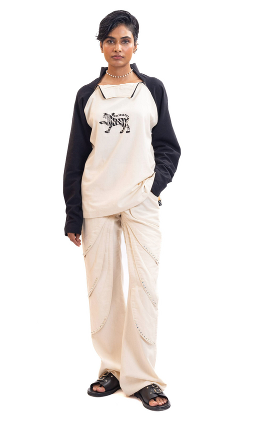 Handmade layer studded unisex pants