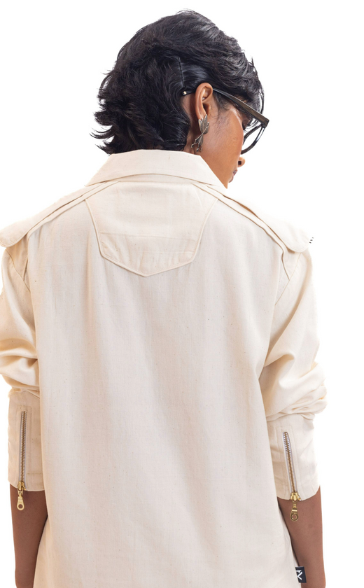 White handmade full sleeve unisex shirt