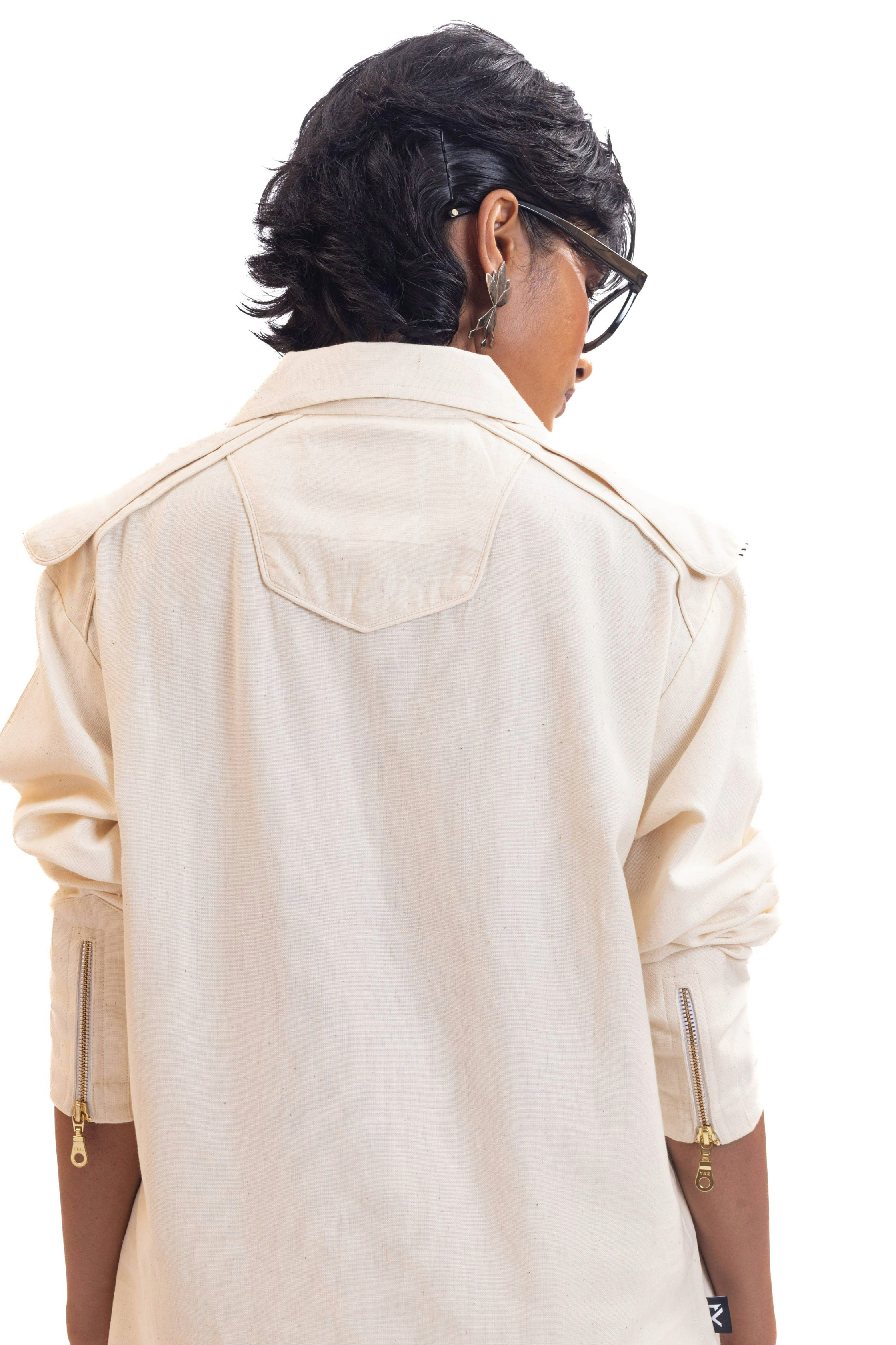 White handmade full sleeve unisex shirt