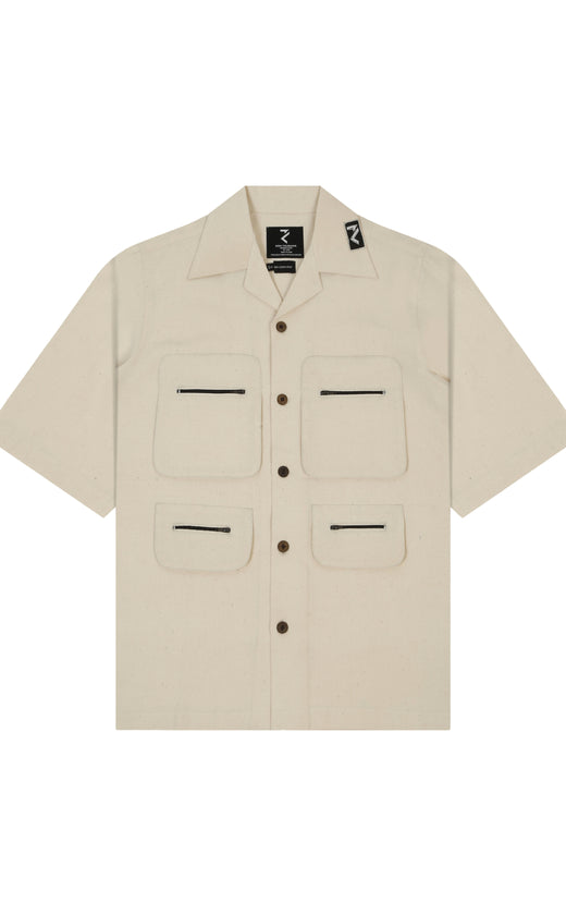 White handmade cargo shirt (Unisex)