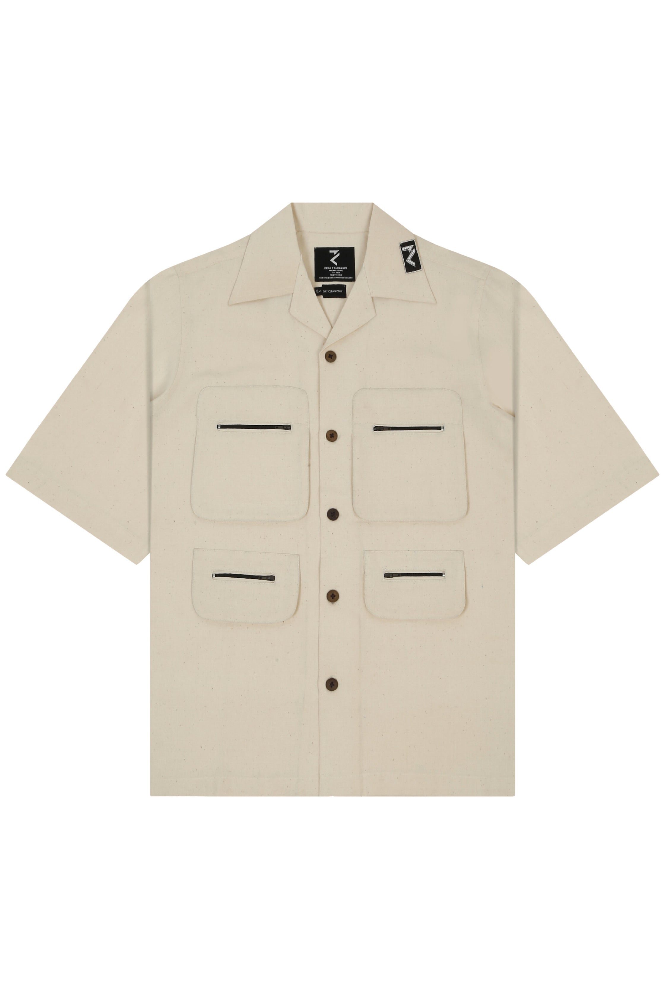 White handmade cargo shirt (Unisex)