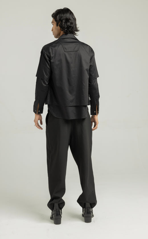 Black Awadhi Hand Made Shirt