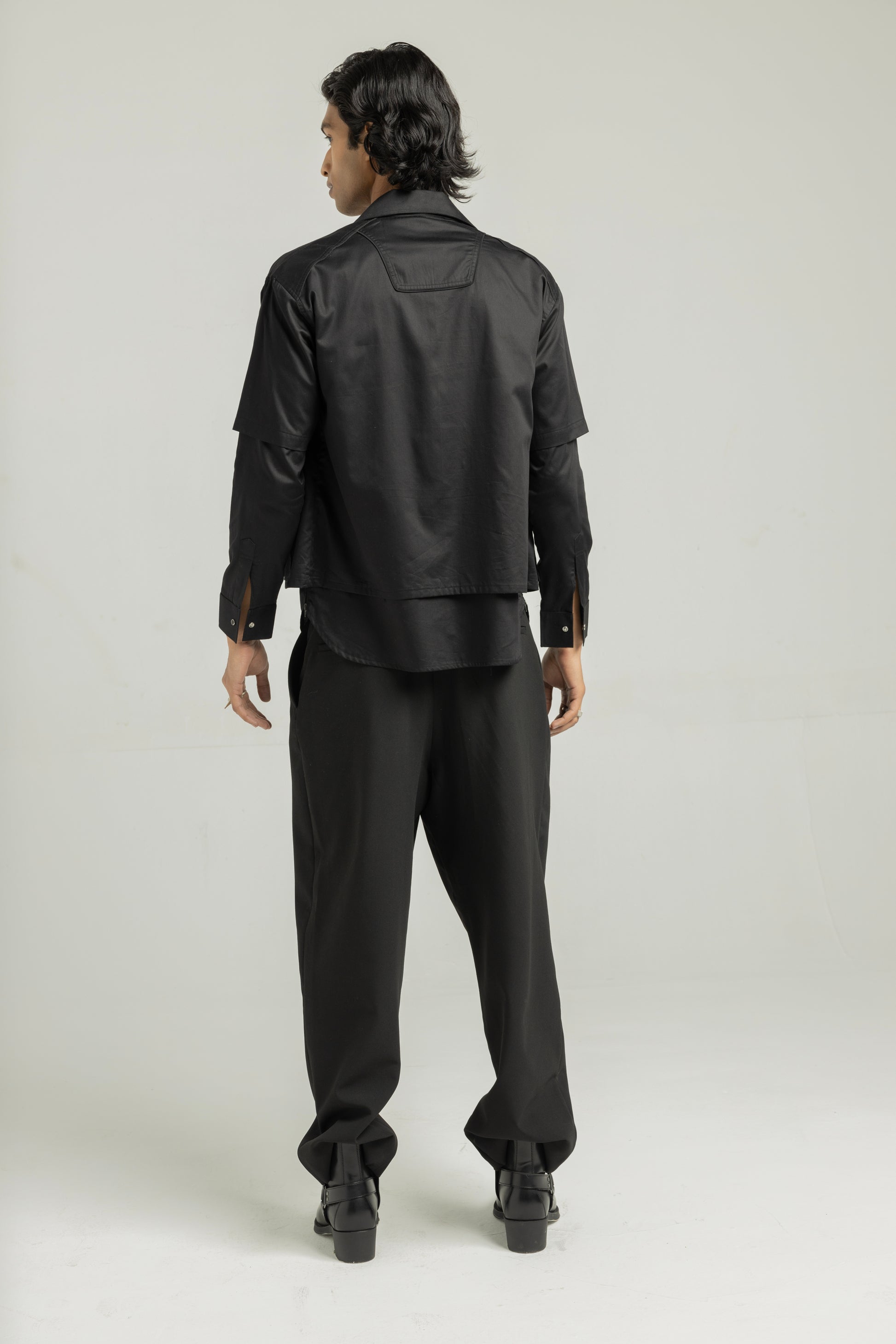 Black Awadhi Hand Made Shirt