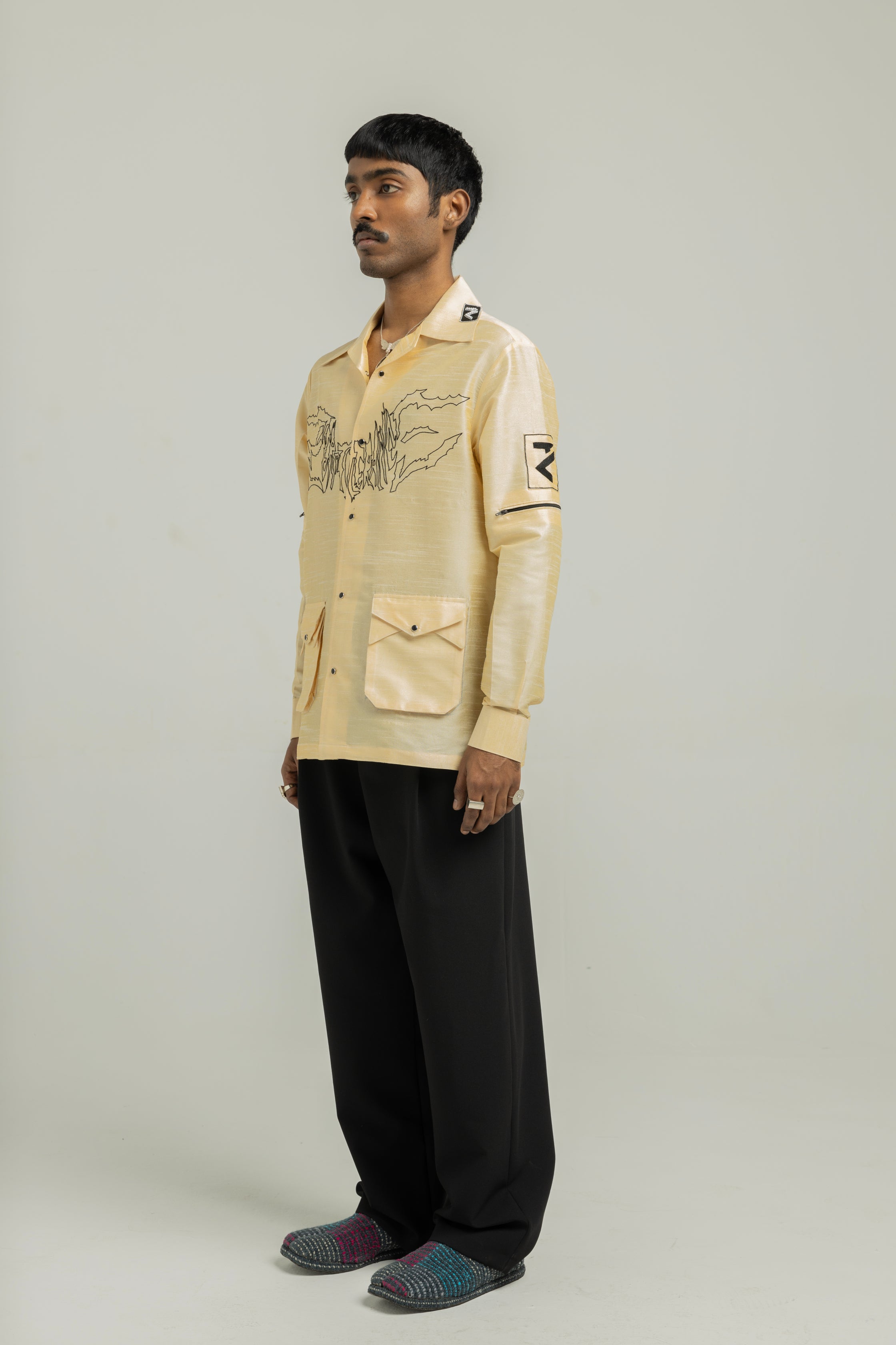 Eggnog Hand Work Full Sleeve Shirt