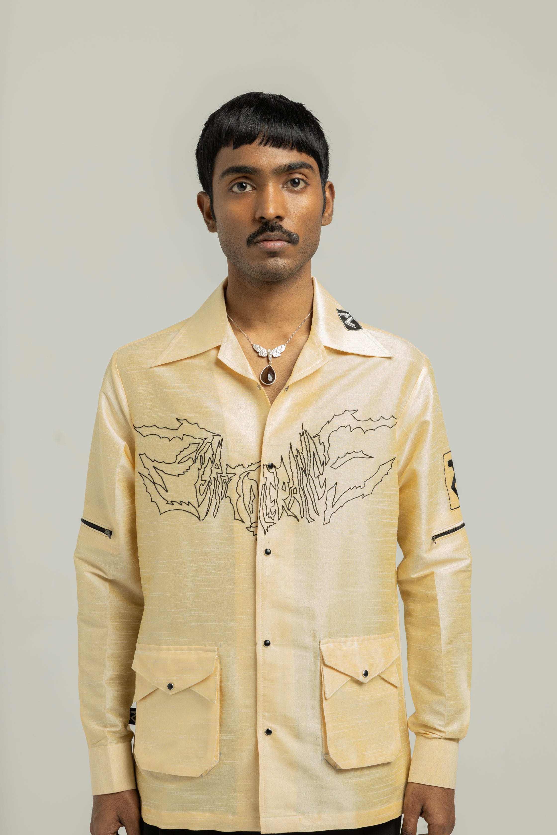 Eggnog Hand Work Full Sleeve Shirt