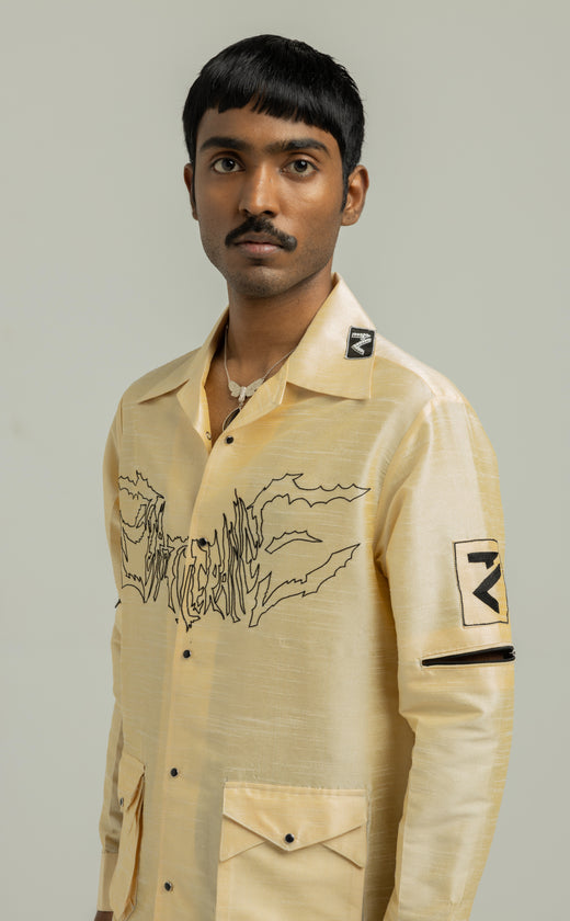 Eggnog Hand Work Full Sleeve Shirt