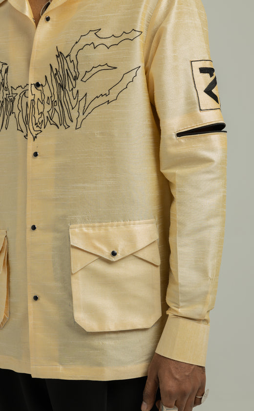 Eggnog Hand Work Full Sleeve Shirt