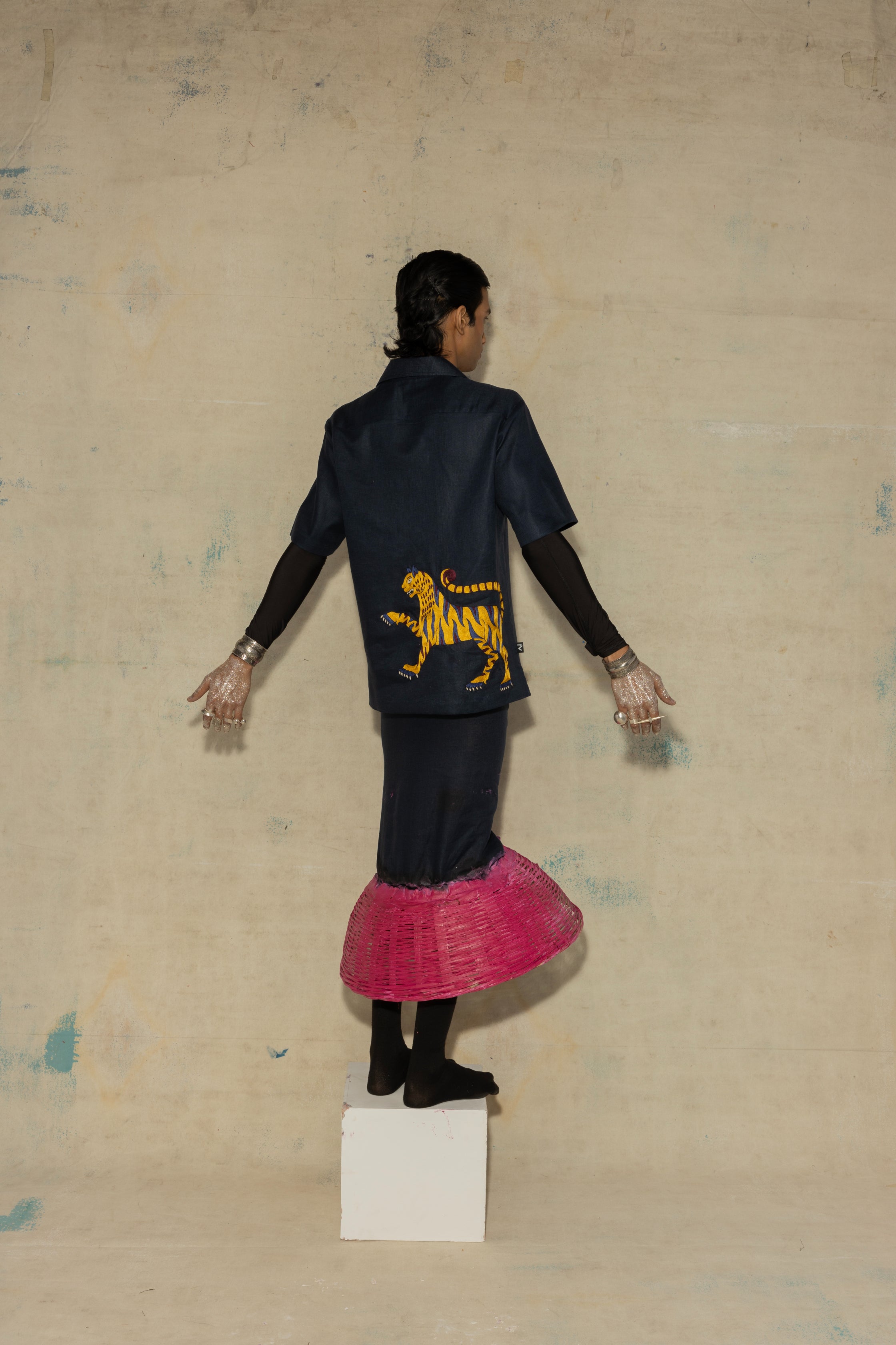 Royal Blue Ari Handwork Linen Shirt