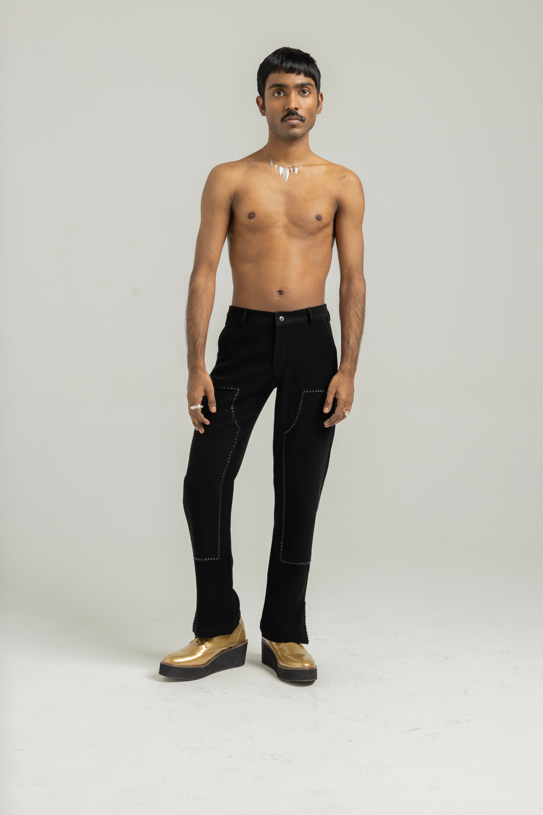 Blackest Color Zardozi Pants