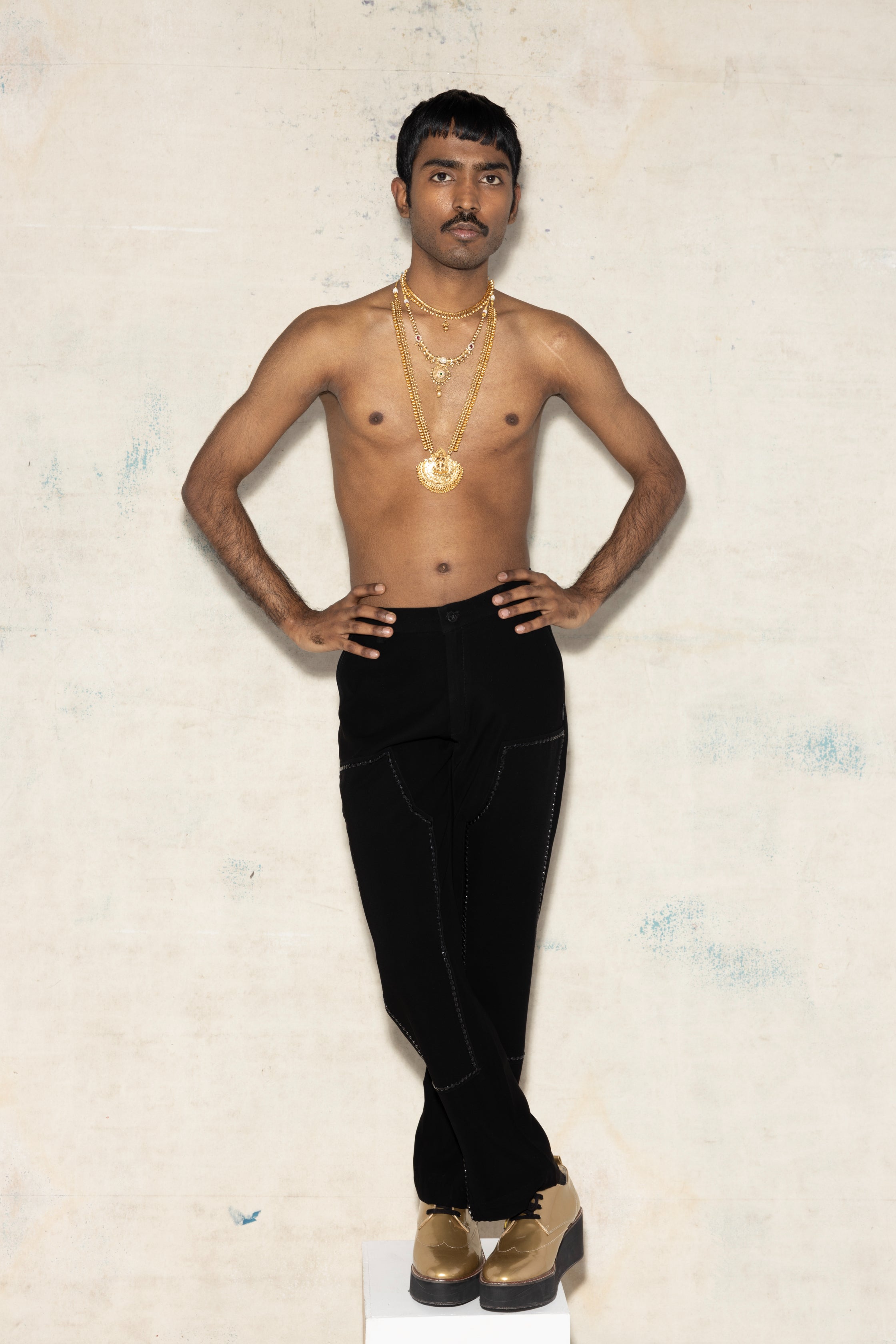 Blackest Color Zardozi Pants