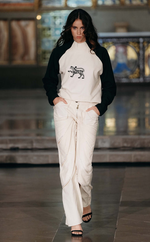 Handmade layer studded unisex pants