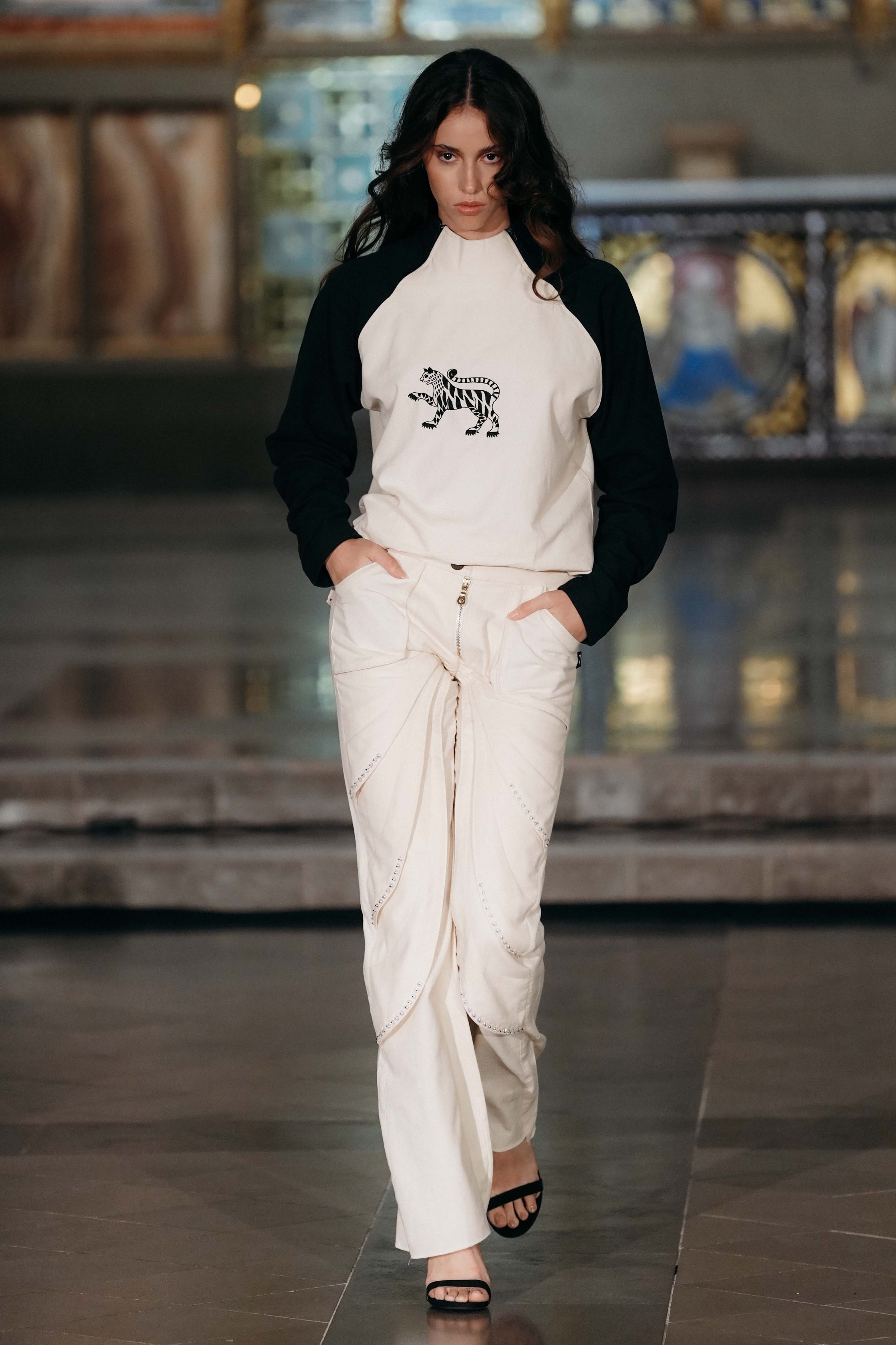 Handmade layer studded unisex pants