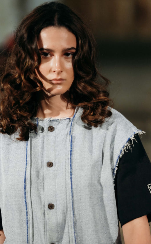 Blue textured handwoven shirt (Unisex)